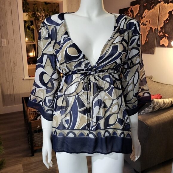 MICHAEL KORS - Deep V-neck Blouses - Picture 1 of 11